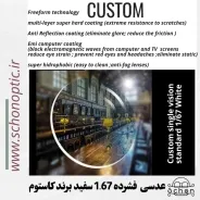 عدسی سفارشی فشرده 1.67 سفید مدل استاندارد برند کاستوم